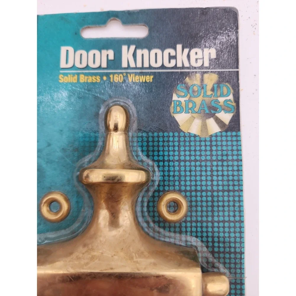 New Ultra Hardware Solid Brass Door Knocker W/ 160° Viewer Peephole